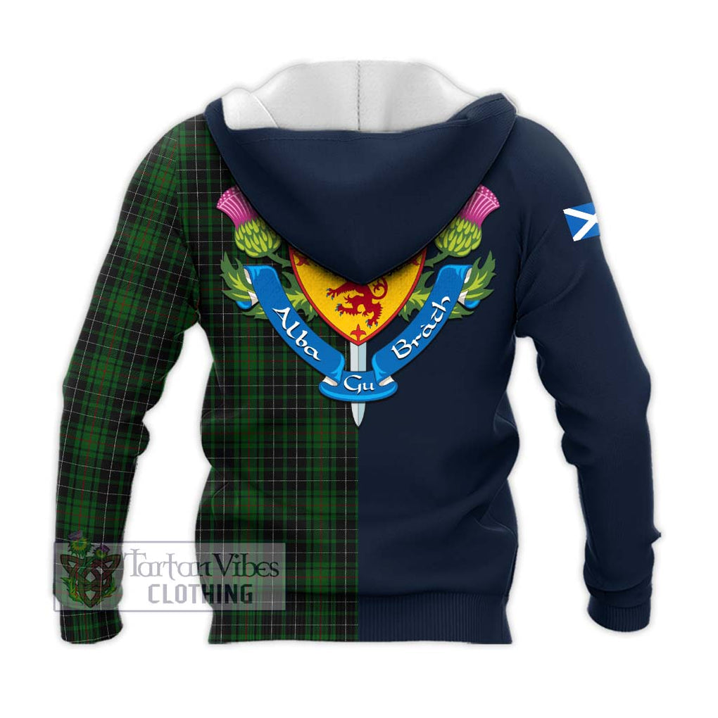MacAuley Hunting Tartan Knitted Hoodie Alba with Scottish Lion Royal Arm Half Style - Tartan Vibes Clothing