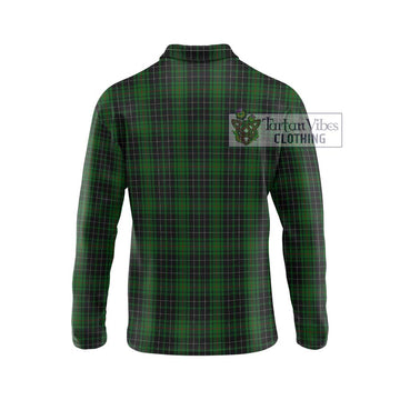 MacAuley Hunting Tartan Long Sleeve Polo Shirt with Family Crest DNA In Me Style - Tartan Vibes Clothing