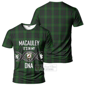 MacAuley Hunting Tartan T-Shirt with Family Crest DNA In Me Style - Tartan Vibes Clothing
