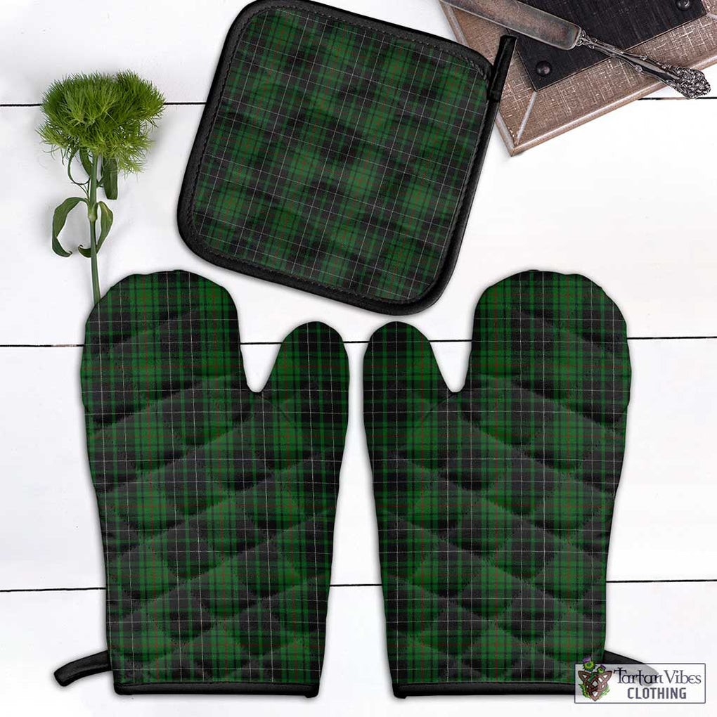 MacAuley Hunting Tartan Combo Oven Mitt & Pot-Holder Black - Tartan Vibes Clothing