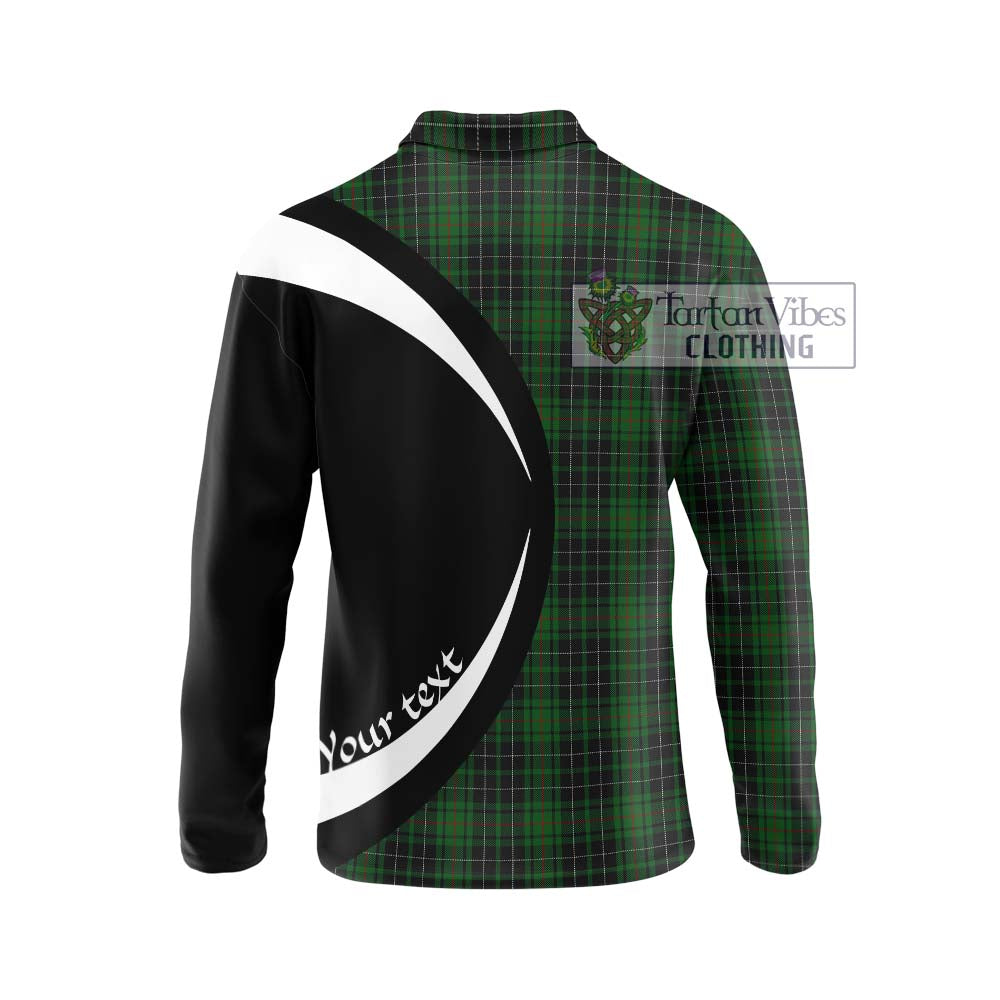 MacAuley Hunting Tartan Long Sleeve Polo Shirt with Family Crest Circle Style - Tartan Vibes Clothing