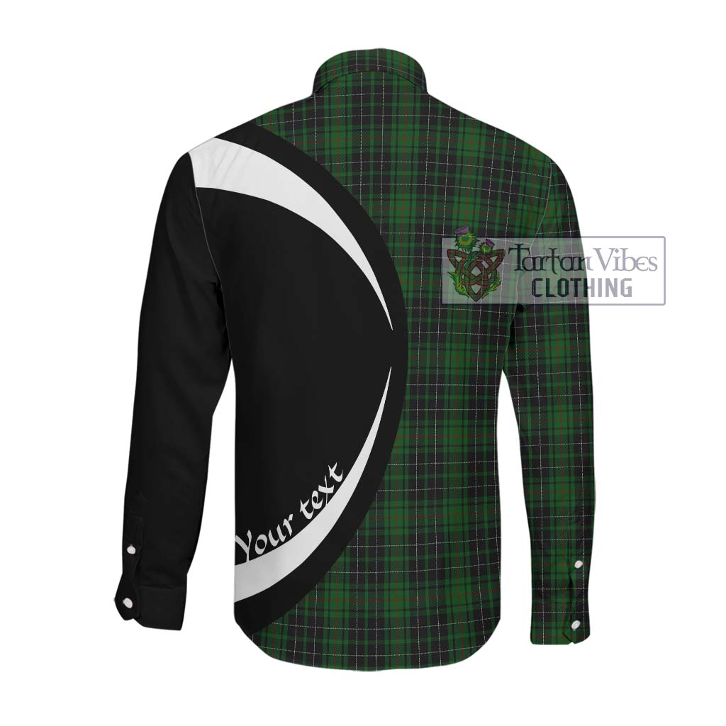 MacAuley Hunting Tartan Long Sleeve Button Up with Family Crest Circle Style Men's Shirt - Tartan Vibes Clothing