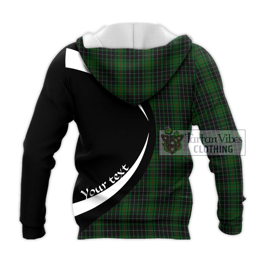 MacAuley Hunting Tartan Knitted Hoodie with Family Crest Circle Style - Tartan Vibes Clothing