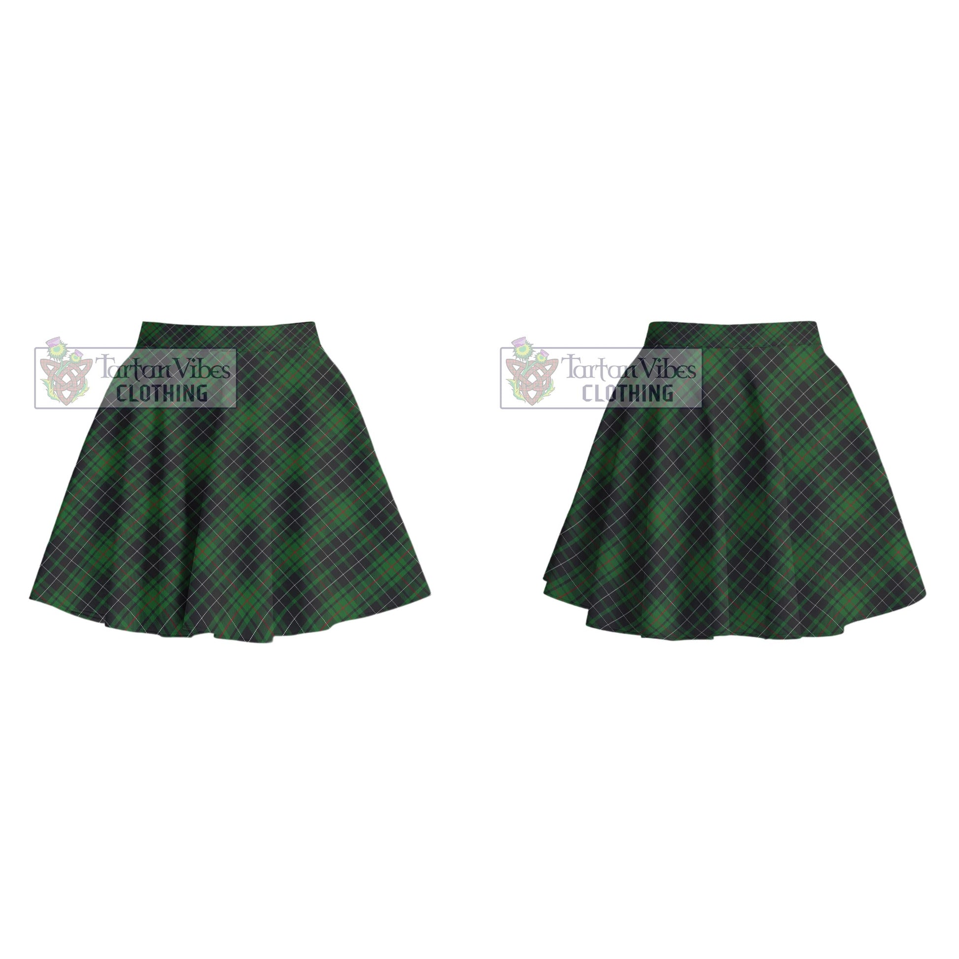 MacAuley Hunting Tartan Women's Plated Mini Skirt Cross Style - Tartan Vibes Clothing