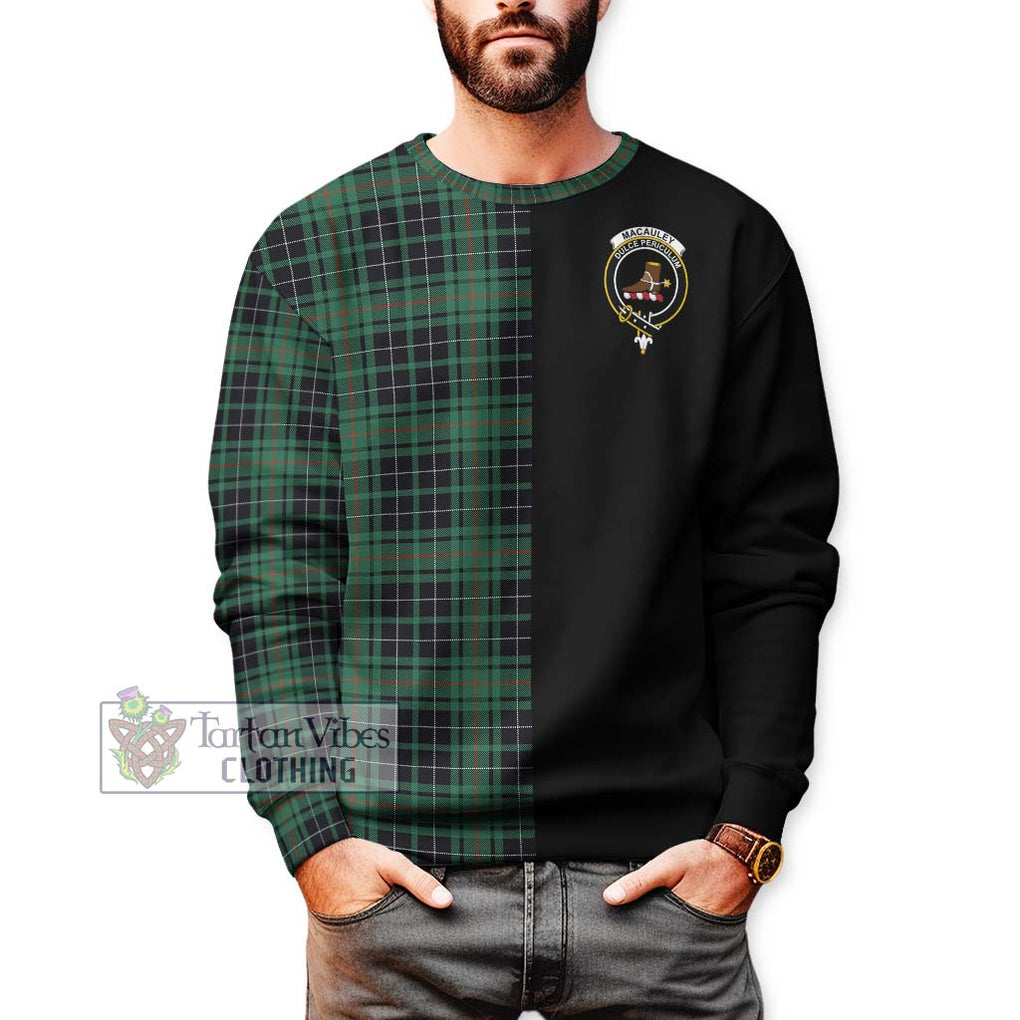 MacAuley Hunting Ancient Tartan Sweatshirt with Family Crest and Half Of Me Style Unisex - Tartan Vibes Clothing