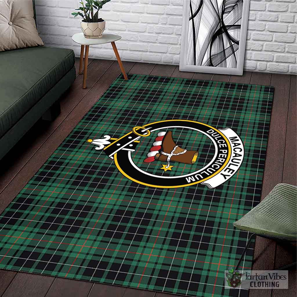 MacAuley Hunting Ancient Tartan Area Rug with Family Crest L 59*86 inch (150x220 cm) - Tartan Vibes Clothing