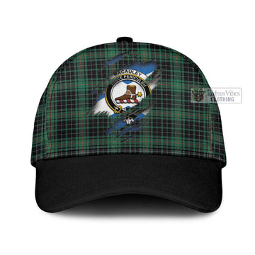 Tartan Vibes Clothing MacAuley Hunting Ancient Tartan Classic Cap with Family Crest In Me Style