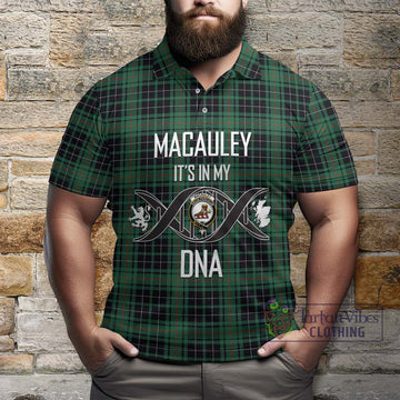 MacAuley Hunting Ancient Tartan Polo Shirt with Family Crest DNA In Me Style Kid - Tartan Vibes Clothing