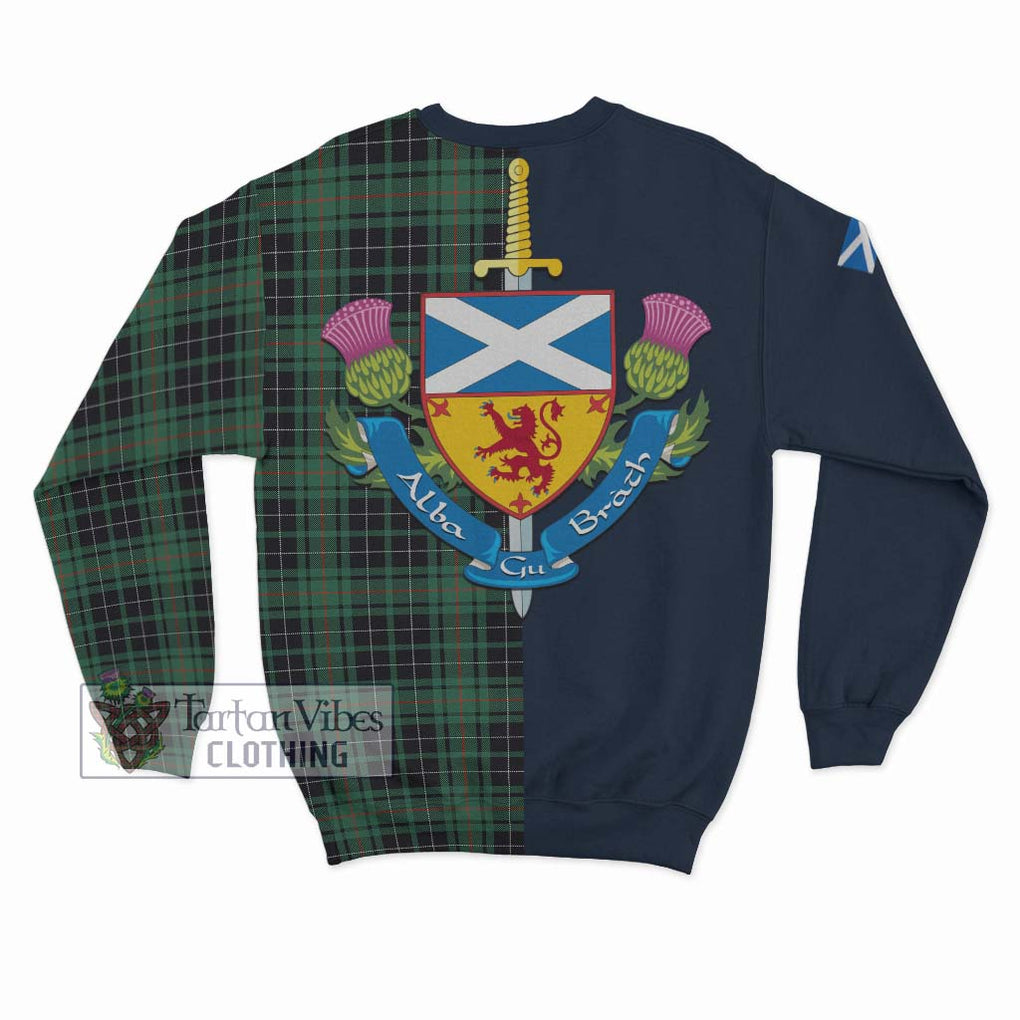 MacAuley Hunting Ancient Tartan Sweatshirt Alba with Scottish Lion Royal Arm Half Style - Tartan Vibes Clothing