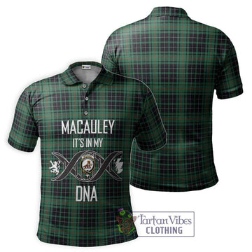 MacAuley Hunting Ancient Tartan Polo Shirt with Family Crest DNA In Me Style - Tartan Vibes Clothing