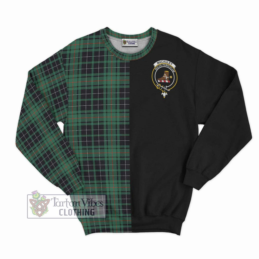 MacAuley Hunting Ancient Tartan Sweatshirt with Family Crest and Half Of Me Style - Tartan Vibes Clothing