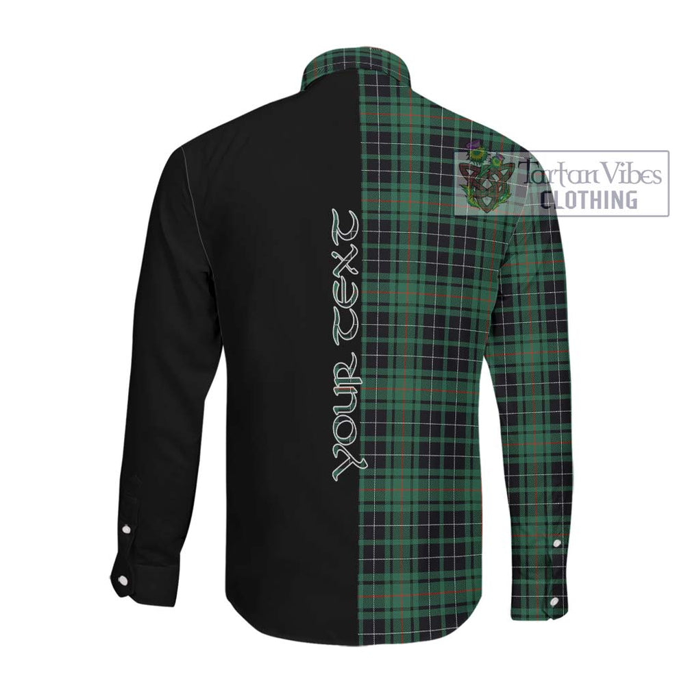 MacAuley Hunting Ancient Tartan Long Sleeve Button Shirt with Family Crest and Half Of Me Style Men's Shirt - Tartanvibesclothing Shop