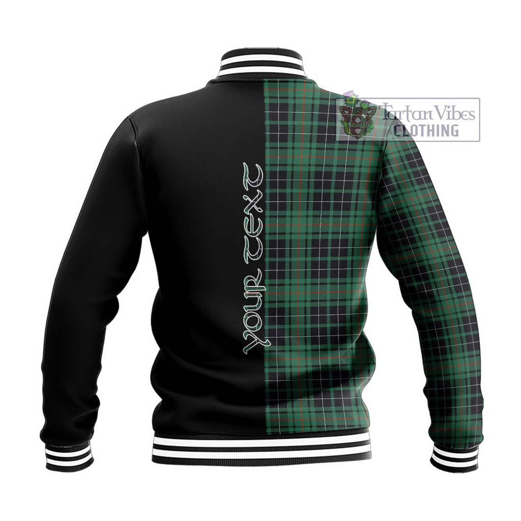 MacAuley Hunting Ancient Tartan Baseball Jacket with Family Crest and Half Of Me Style - Tartan Vibes Clothing