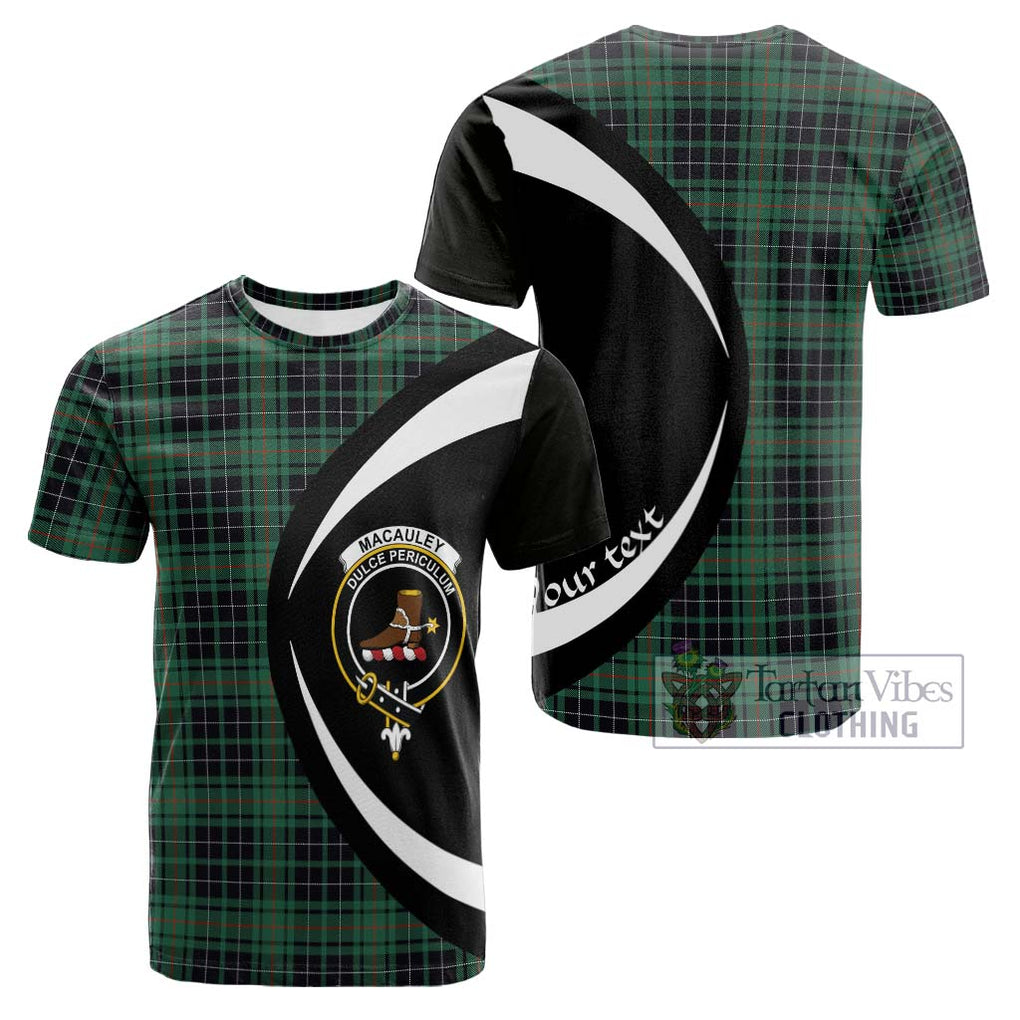 MacAuley Hunting Ancient Tartan Cotton T-shirt with Family Crest Circle Style Kid's Shirt - Tartan Vibes Clothing