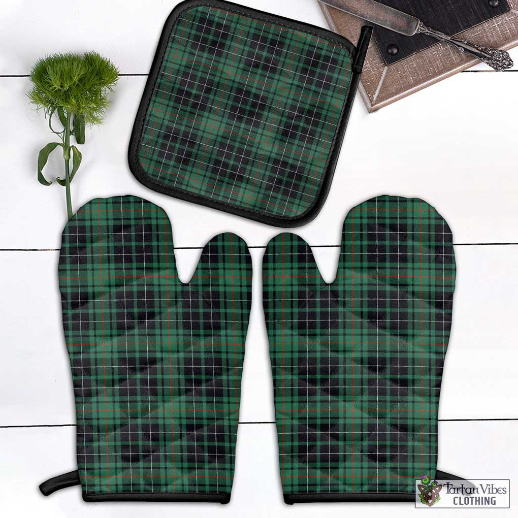 MacAuley Hunting Ancient Tartan Combo Oven Mitt & Pot-Holder Black - Tartan Vibes Clothing
