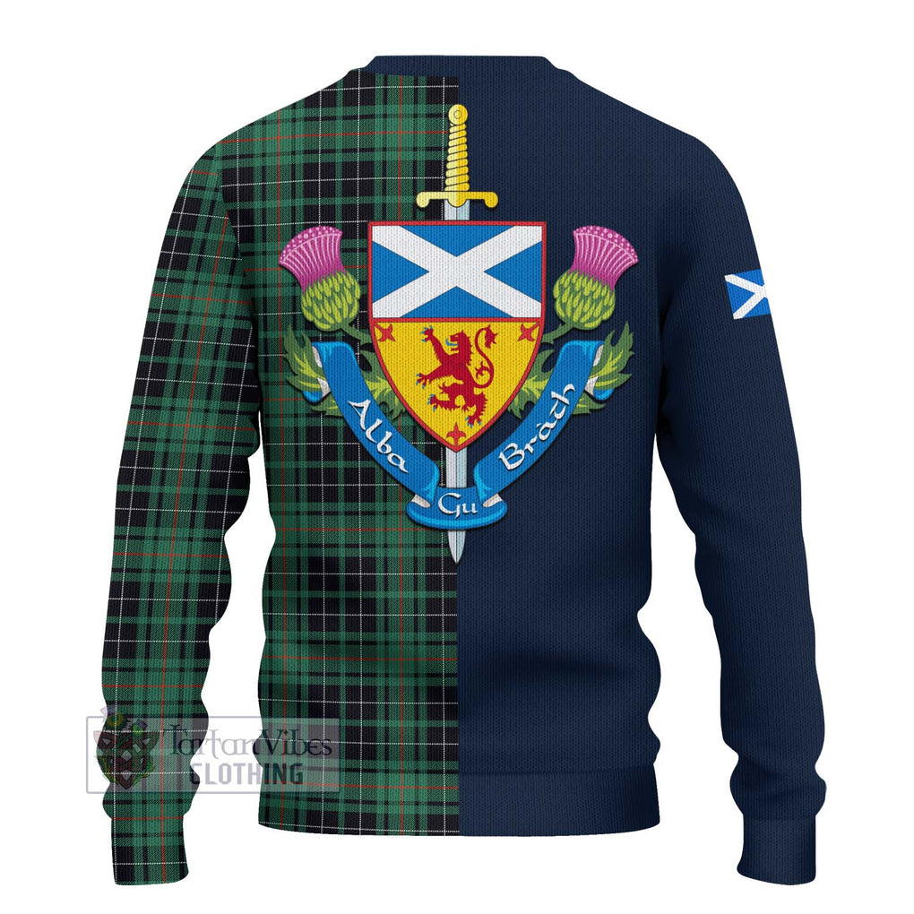 MacAuley Hunting Ancient Tartan Ugly Sweater Alba with Scottish Lion Royal Arm Half Style - Tartan Vibes Clothing