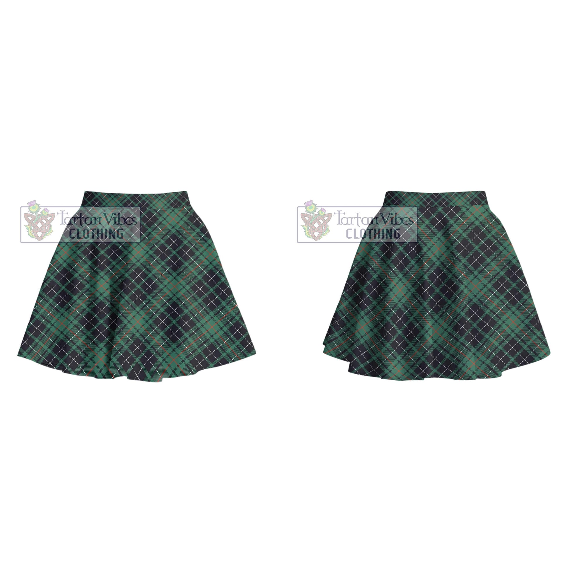 MacAuley Hunting Ancient Tartan Women's Plated Mini Skirt Cross Style - Tartan Vibes Clothing