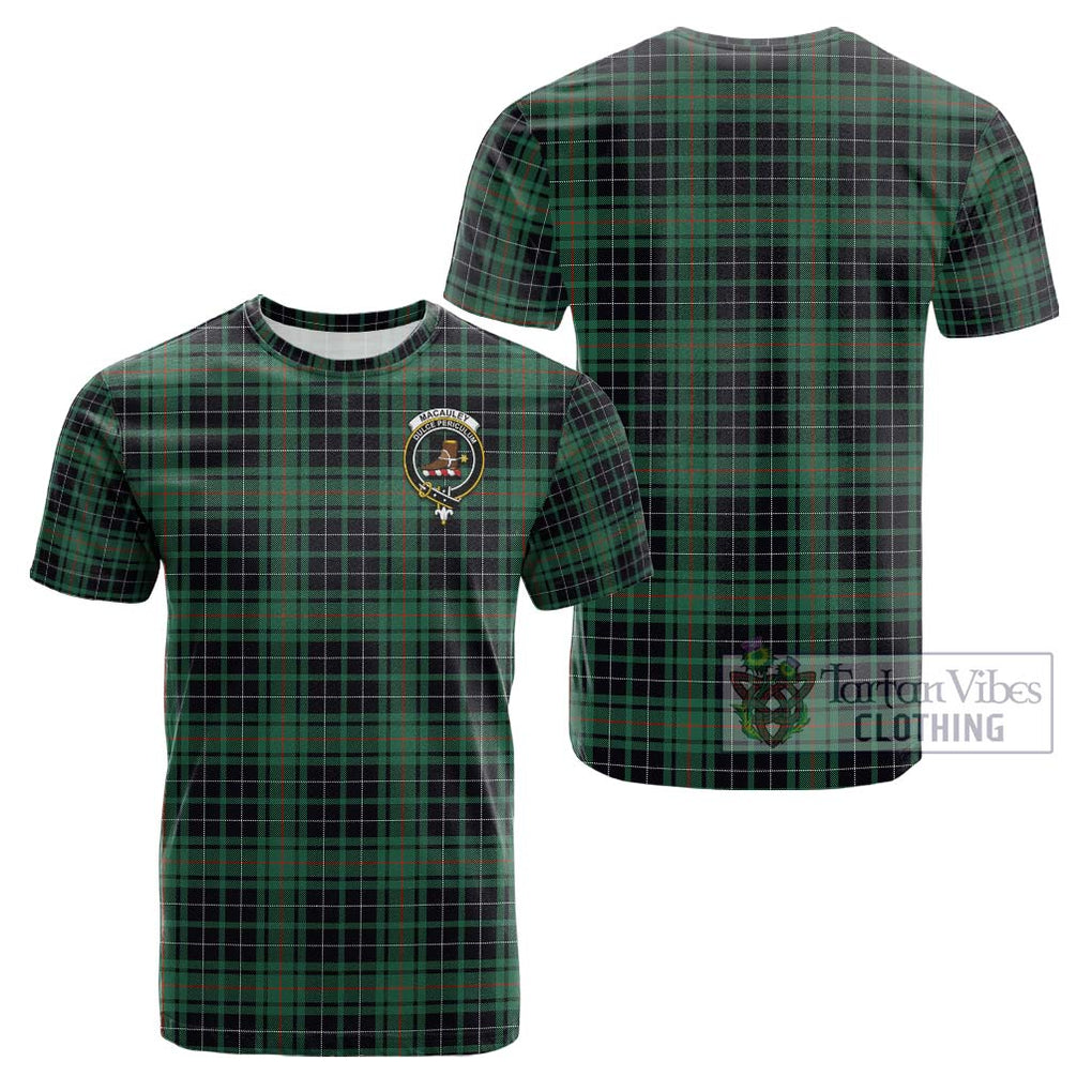 MacAuley Hunting Ancient Tartan Cotton T-Shirt with Family Crest - Tartan Vibes Clothing