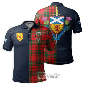MacAuley Modern Tartan Polo Shirt Alba with Scottish Lion Royal Arm Half Style Kid - Tartan Vibes Clothing