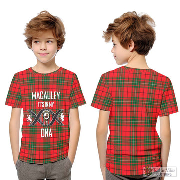MacAuley Modern Tartan Kid T-Shirt with Family Crest DNA In Me Style Youth XL Size14 - Tartan Vibes Clothing