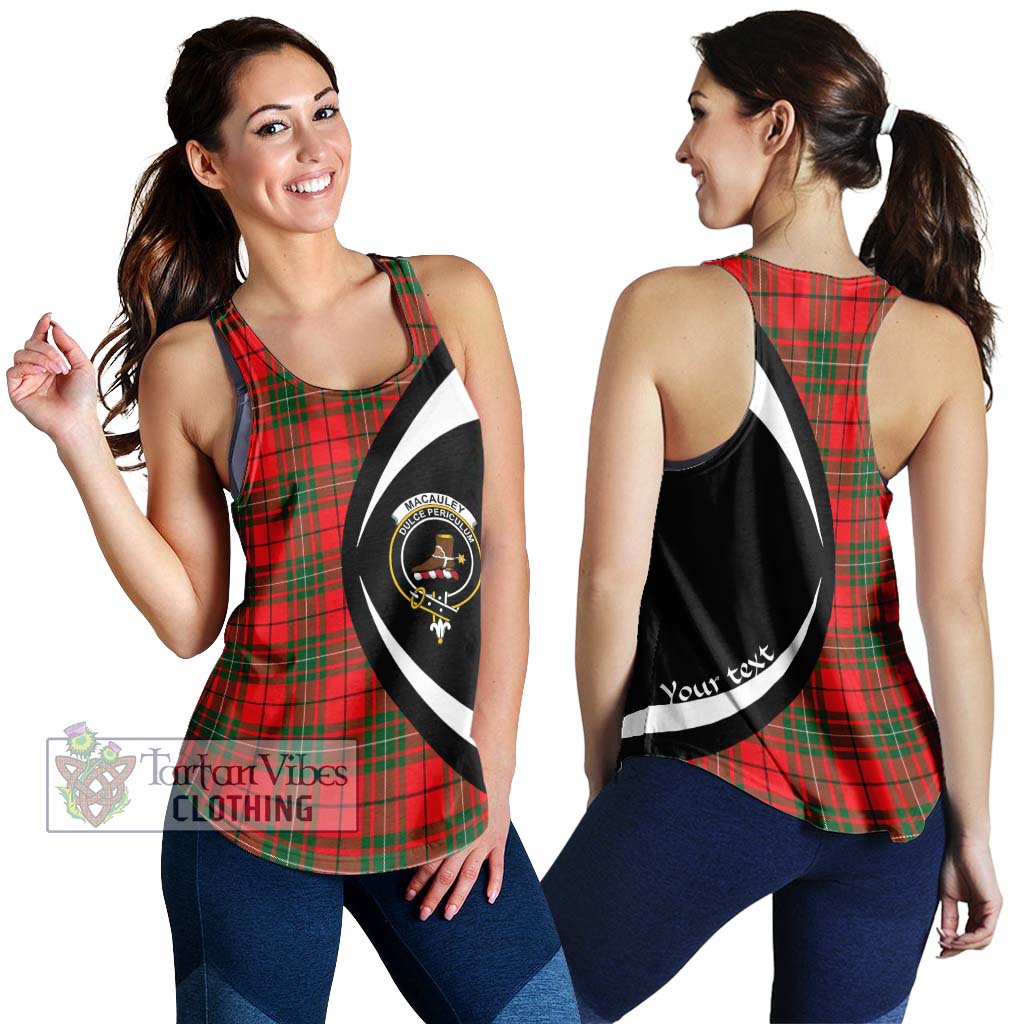 MacAuley Modern Tartan Women's Racerback Tanks with Family Crest Circle Style 4XL - Tartan Vibes Clothing
