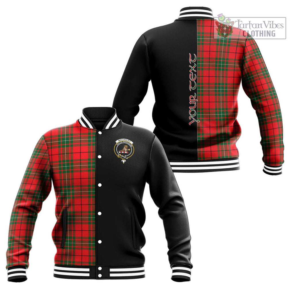 MacAuley Modern Tartan Baseball Jacket with Family Crest and Half Of Me Style Unisex - Tartan Vibes Clothing