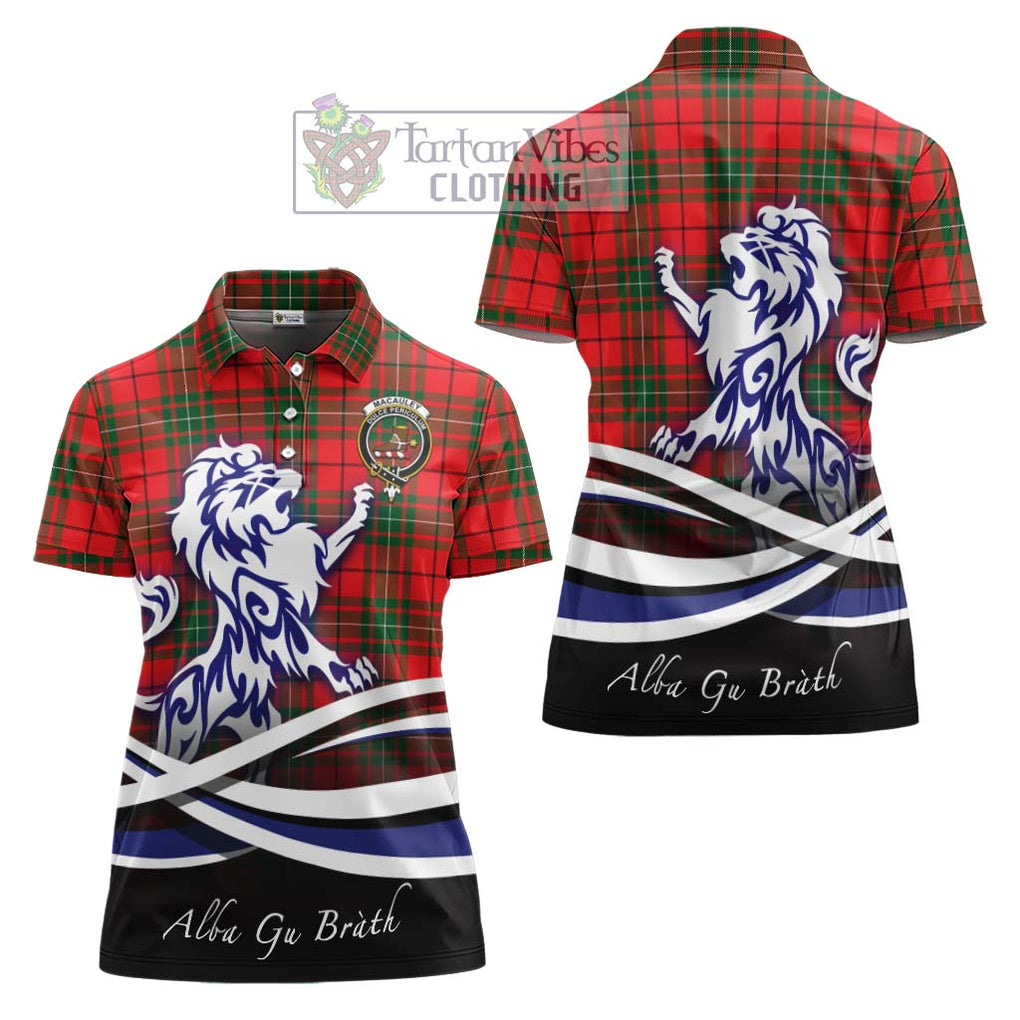 MacAuley Modern Tartan Women's Polo Shirt with Alba Gu Brath Regal Lion Emblem Women - Tartan Vibes Clothing