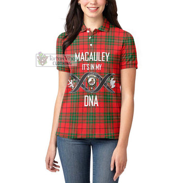 MacAuley Modern Tartan Women's Polo Shirt with Family Crest DNA In Me Style Women - Tartan Vibes Clothing