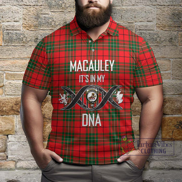 MacAuley Modern Tartan Polo Shirt with Family Crest DNA In Me Style Kid - Tartan Vibes Clothing