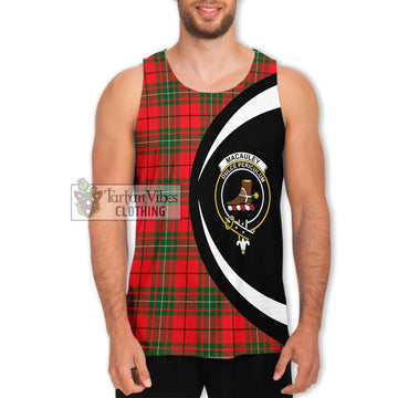 MacAuley Modern Tartan Men's Tank Top with Family Crest Circle Style Men - Tartan Vibes Clothing