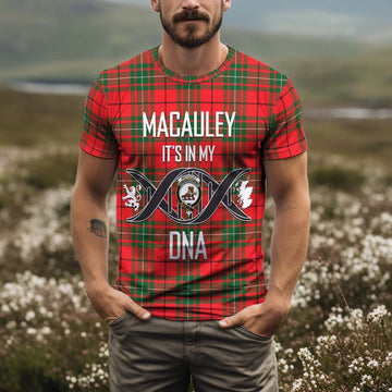 MacAuley Modern Tartan T-Shirt with Family Crest DNA In Me Style Kid's Shirt - Tartan Vibes Clothing