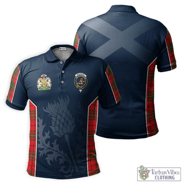 MacAuley Modern Tartan Men's Polo Shirt with Family Crest and Scottish Thistle Vibes Sport Style Kid - Tartan Vibes Clothing
