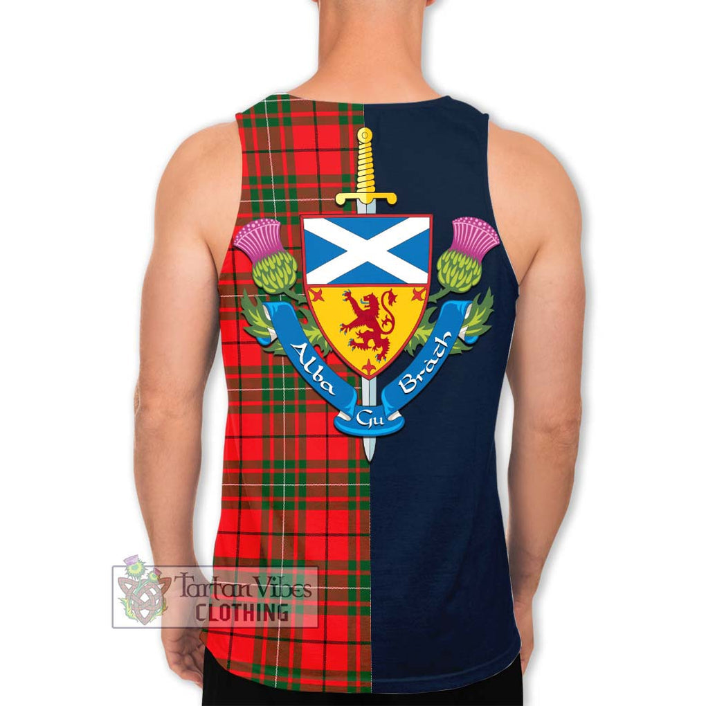 MacAuley Modern Tartan Men's Tank Top Alba with Scottish Lion Royal Arm Half Style - Tartan Vibes Clothing