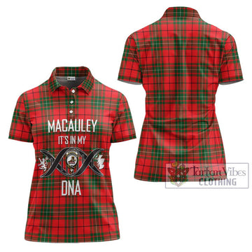 MacAuley Modern Tartan Women's Polo Shirt with Family Crest DNA In Me Style - Tartan Vibes Clothing