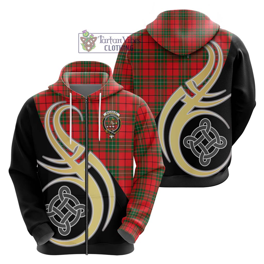 MacAuley Modern Tartan Hoodie with Family Crest and Celtic Symbol Style - Tartan Vibes Clothing