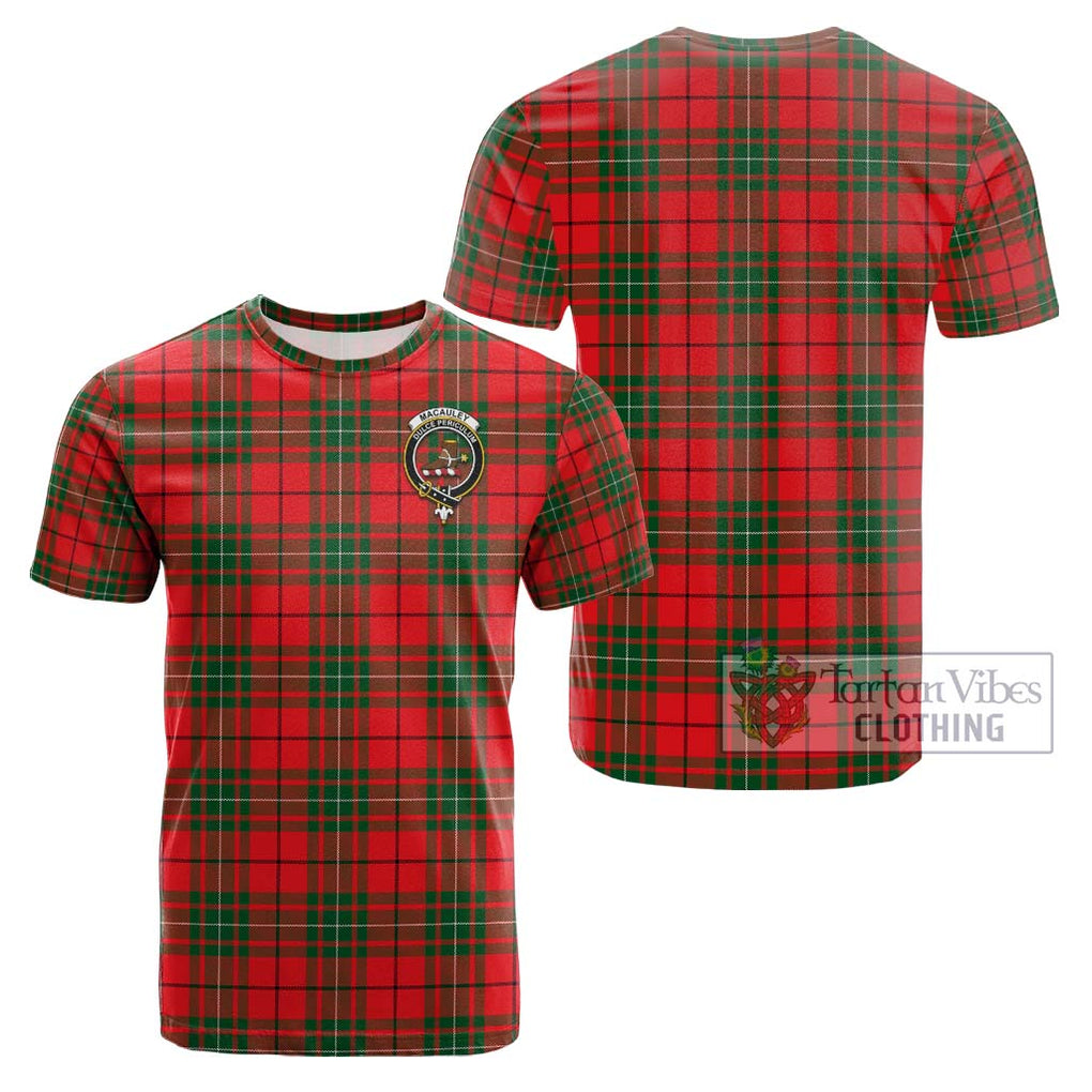 MacAuley Modern Tartan Cotton T-Shirt with Family Crest - Tartan Vibes Clothing
