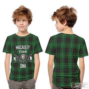 MacAuley of Lewis Tartan Kid T-Shirt with Family Crest DNA In Me Style Youth XL Size14 - Tartan Vibes Clothing