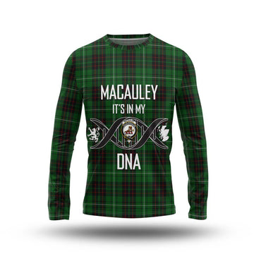 MacAuley of Lewis Tartan Long Sleeve T-Shirt with Family Crest DNA In Me Style Unisex - Tartan Vibes Clothing