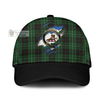 Tartan Vibes Clothing MacAuley of Lewis Tartan Classic Cap with Family Crest In Me Style