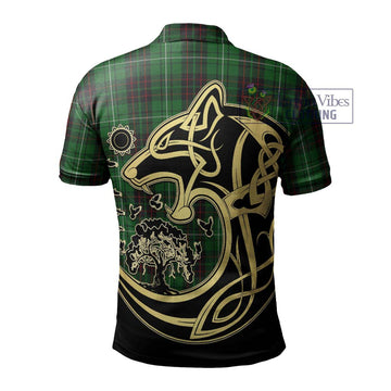 MacAuley of Lewis Tartan Polo Shirt with Family Crest Celtic Wolf Style - Tartan Vibes Clothing