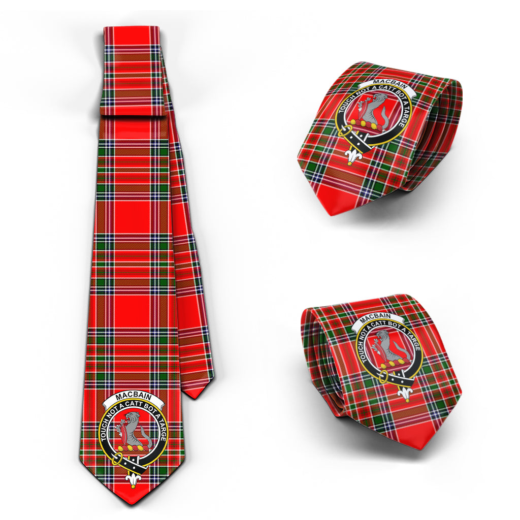 MacBain Tartan Classic Necktie with Family Crest Necktie One Size - Tartan Vibes Clothing