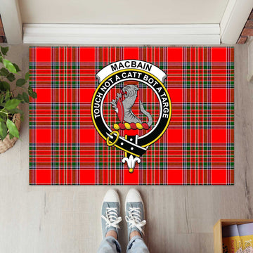 MacBain Tartan Rubber Doormat with Family Crest