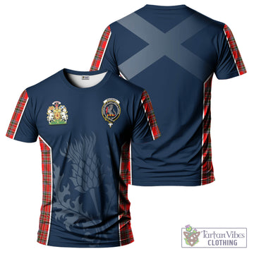 MacBain Tartan T-Shirt with Family Crest and Scottish Thistle Vibes Sport Style