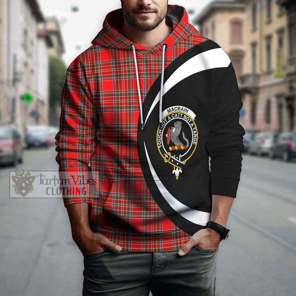 Tartan Vibes Clothing MacBain Tartan Hoodie with Family Crest Circle Style