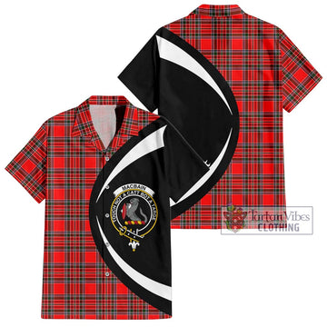MacBain Tartan Short Sleeve Button Up with Family Crest Circle Style Kid - Tartan Vibes Clothing