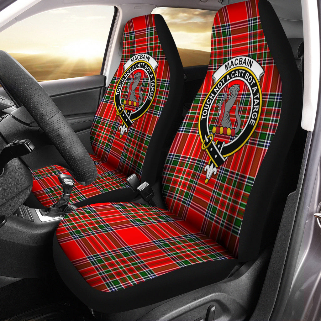 MacBain Tartan Car Seat Cover with Family Crest One Size - Tartanvibesclothing
