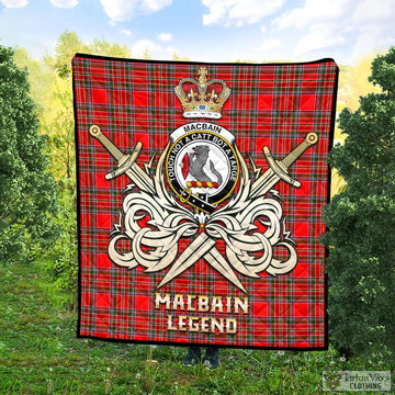 MacBain Tartan Quilt with Clan Crest and the Golden Sword of Courageous Legacy