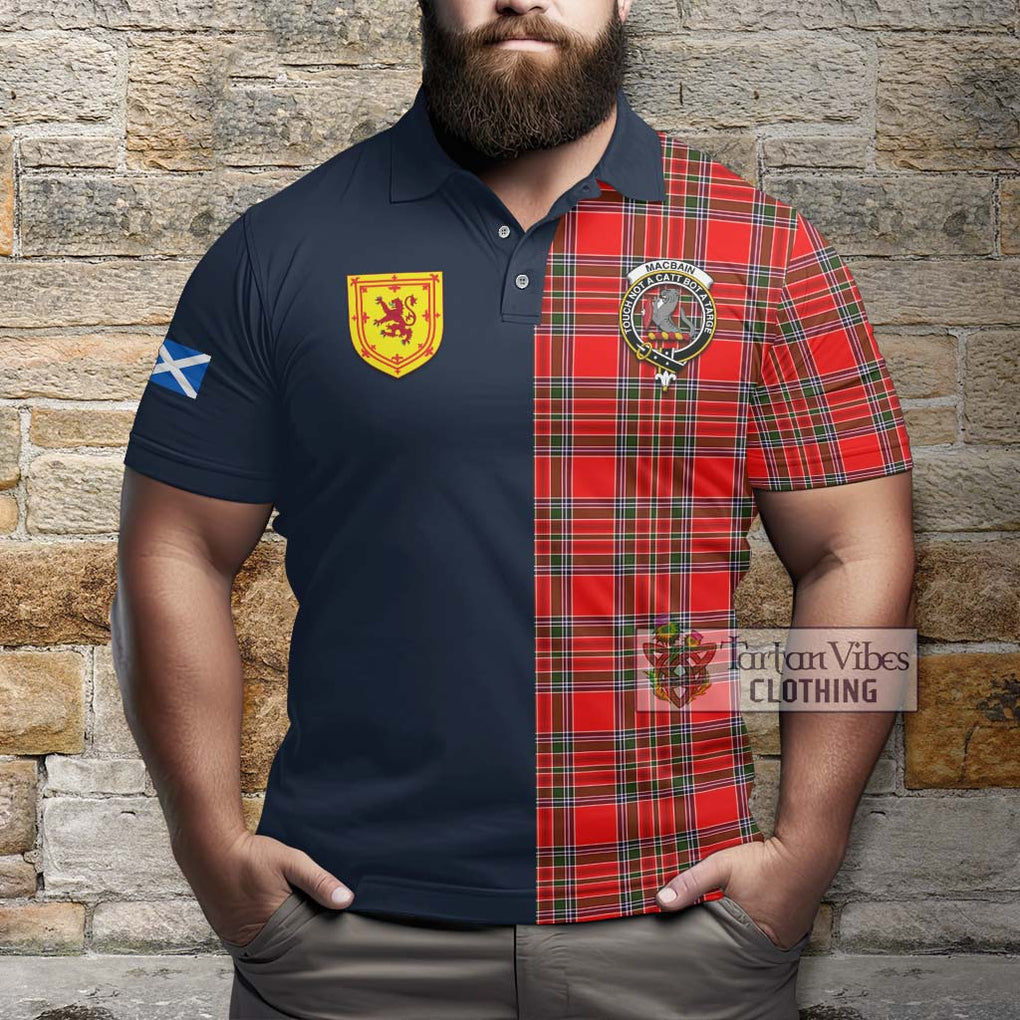 Tartan Vibes Clothing MacBain Tartan Polo Shirt with Scottish Lion Royal Arm Half Style