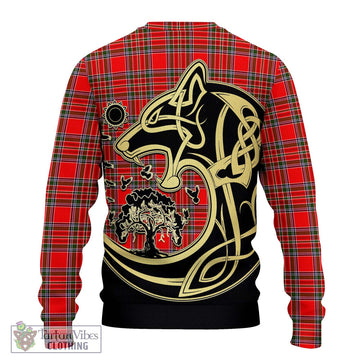 MacBain Tartan Ugly Sweater with Family Crest Celtic Wolf Style