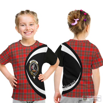 MacBain Tartan Kid T-Shirt with Family Crest Circle Style - Tartan Vibes Clothing